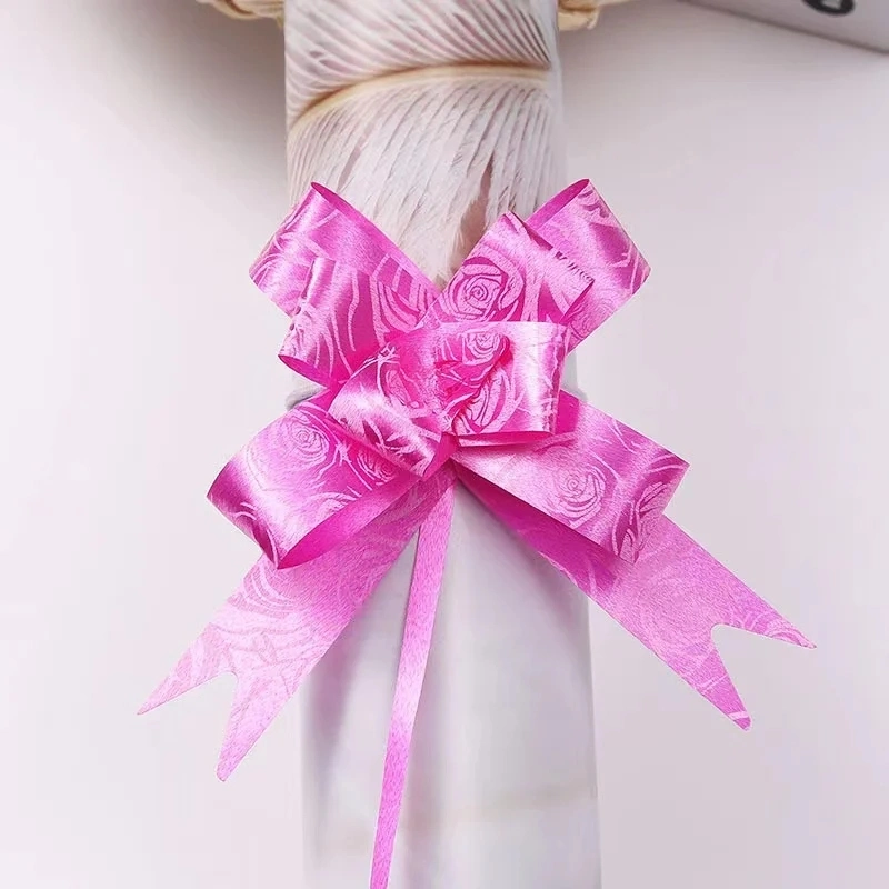 High quality/High cost performance  Bow Hand Latte Art Holiday Gift Wrap Ribbon Rose Heart Gold Rim Happy Character Butterfly Pull Bow