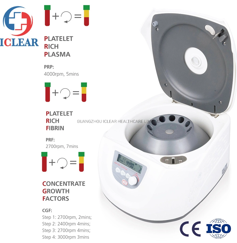 4500rpm, 8X15ML 12x10ml Laboratorio Prp eléctrico de baja velocidad, PRF, Cgf centrífuga para la belleza, Clínicas dentales