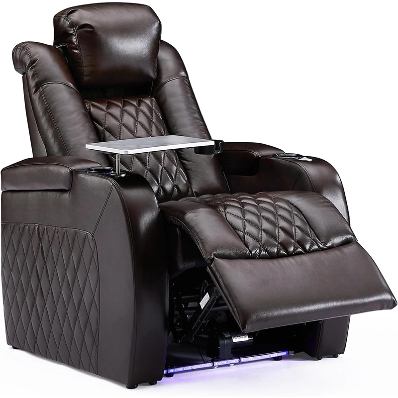 Cadeiras reclináveis elétricas em couro preto Sofá-cama Luxury VIP Cinema Seat Home Theater - mobília da sala de estar