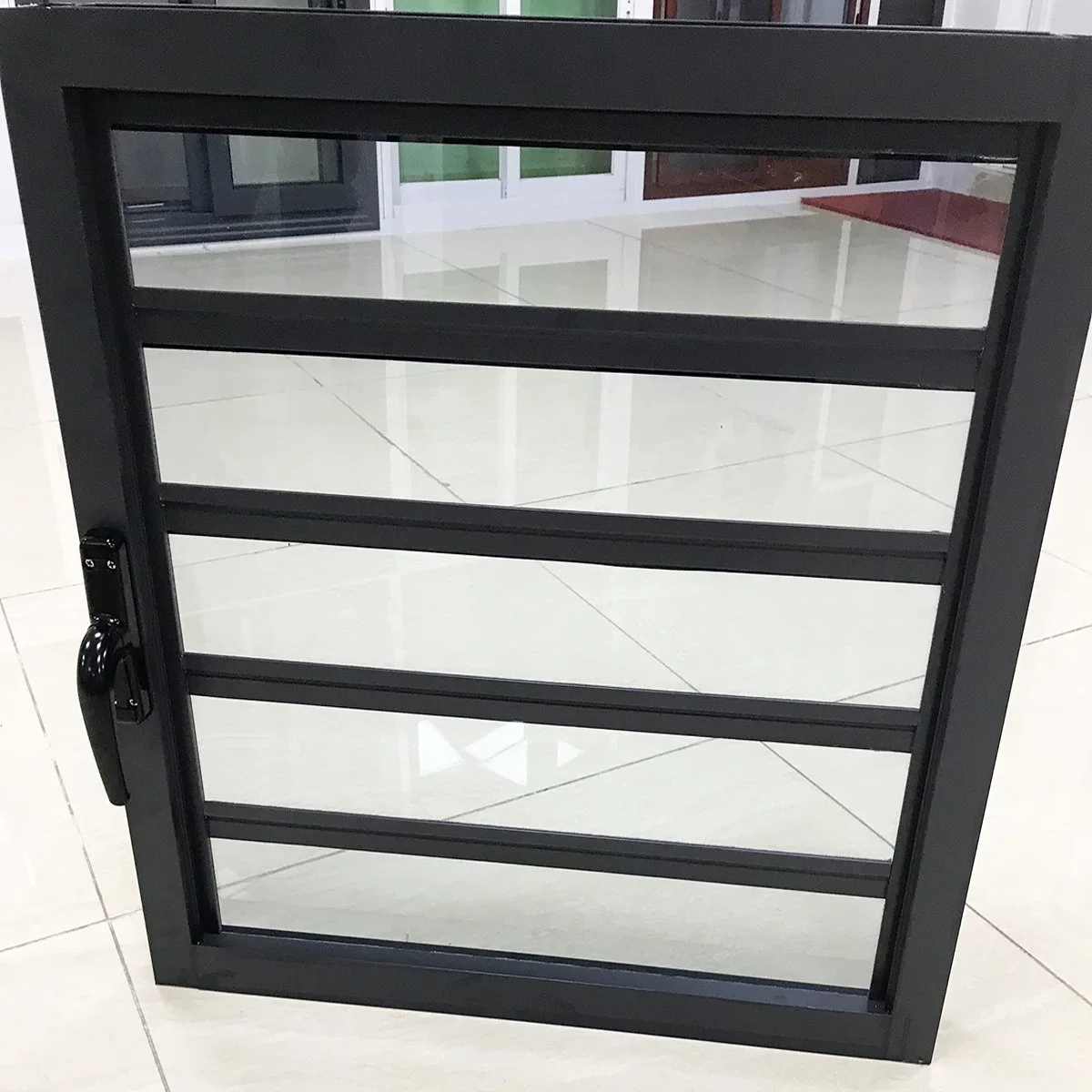 Black Aluminium Jalousie Windows Glass Shutters Guangzhou China