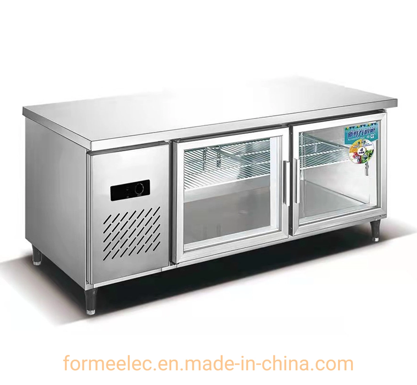 100cm to 202cm Refrigerator Salad Bar Cabinet Pizza Refrigerator 1/4 Gn Pans 1/3 Pizza Fridge Salad Fridge