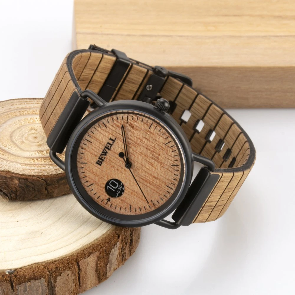 Herren Wooden Watch Herren Armbanduhren mit Miyota 1L32 Bewegung übertäfelt Metallgehäuse und Holzband kleine MOQ Custom Ihre Gshock