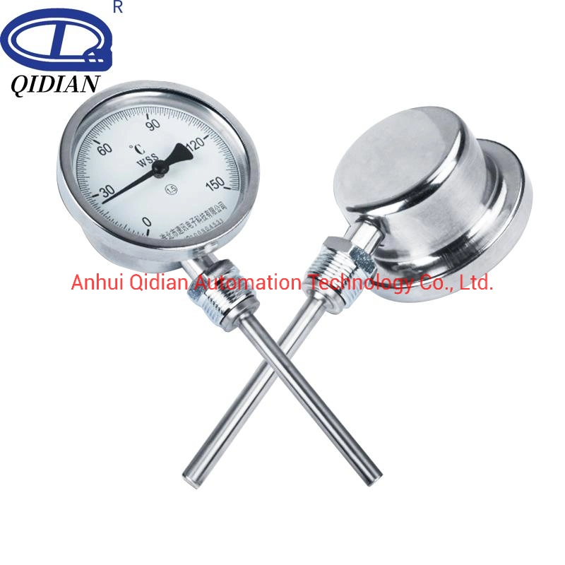 304 Stainless Steel Bimetal Thermometer High Sensitive Fast Read Stainless Steel Bimetallic Thermometer Industrial Pointer Thermometer0-100&ordm;C 0-200&ordm;C