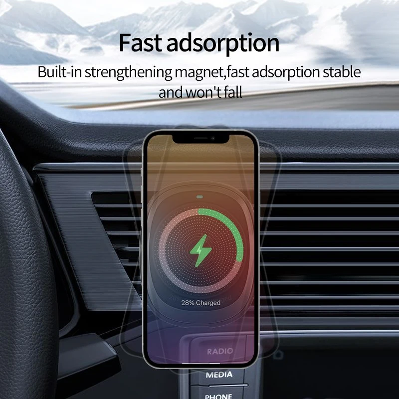 Batterie intégrée Smart Phone support de chargement téléphone mobile voiture sans fil Support de chargeur