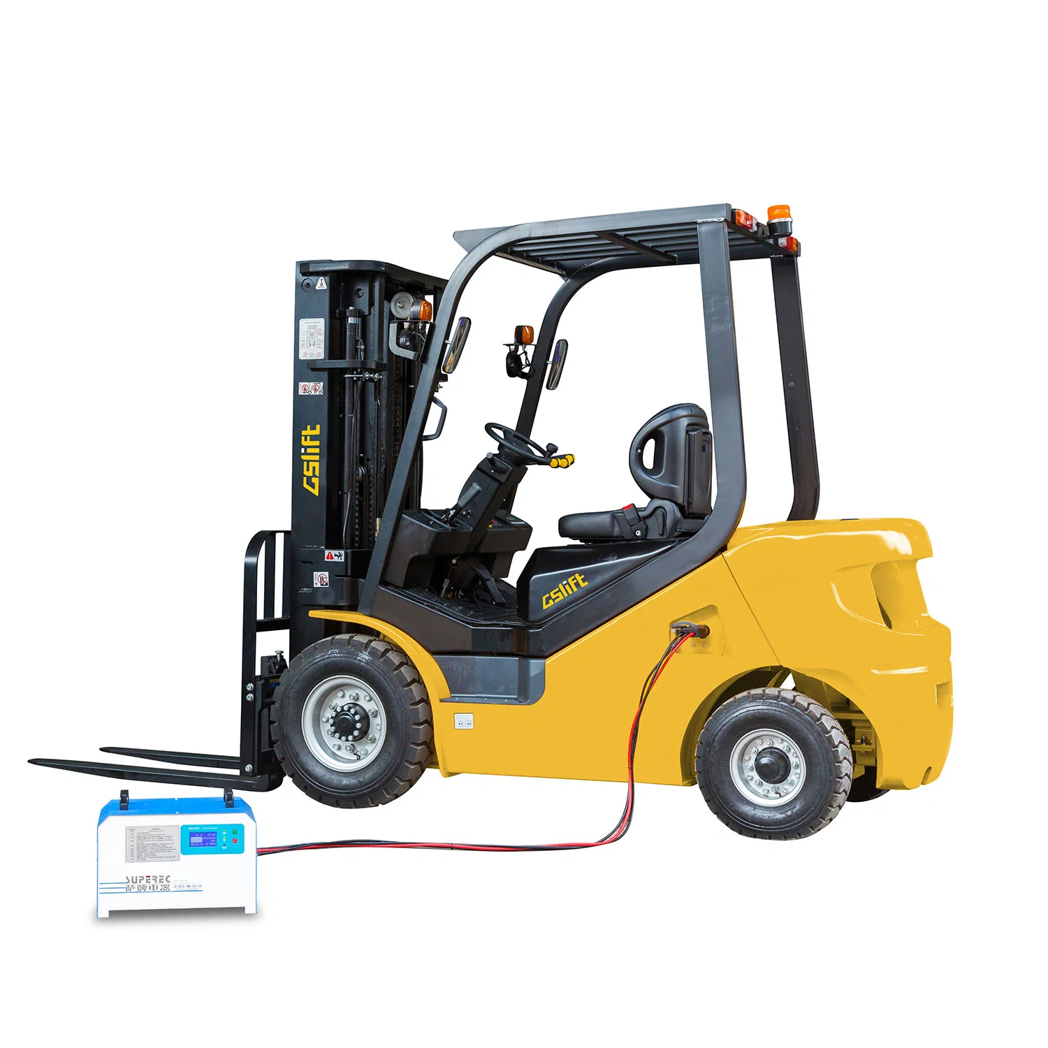 New Diesel Convert to Lithium Battery Electric Forklift 2.5 Ton Load Capacity