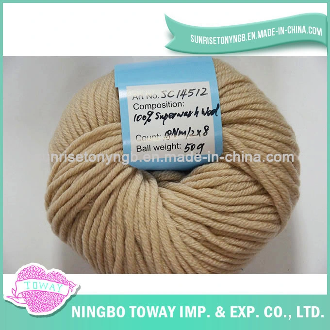 Wholesale/Supplier Textured Solid Color Handknitting Pure Wool Yarn