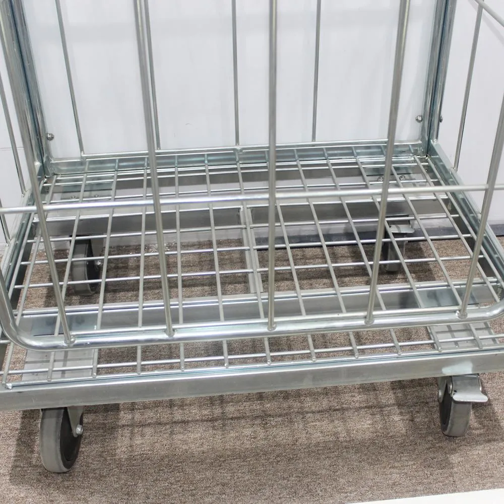 Heavy Duty Rolling Wire Mesh Storage Cage with Zinc Plated