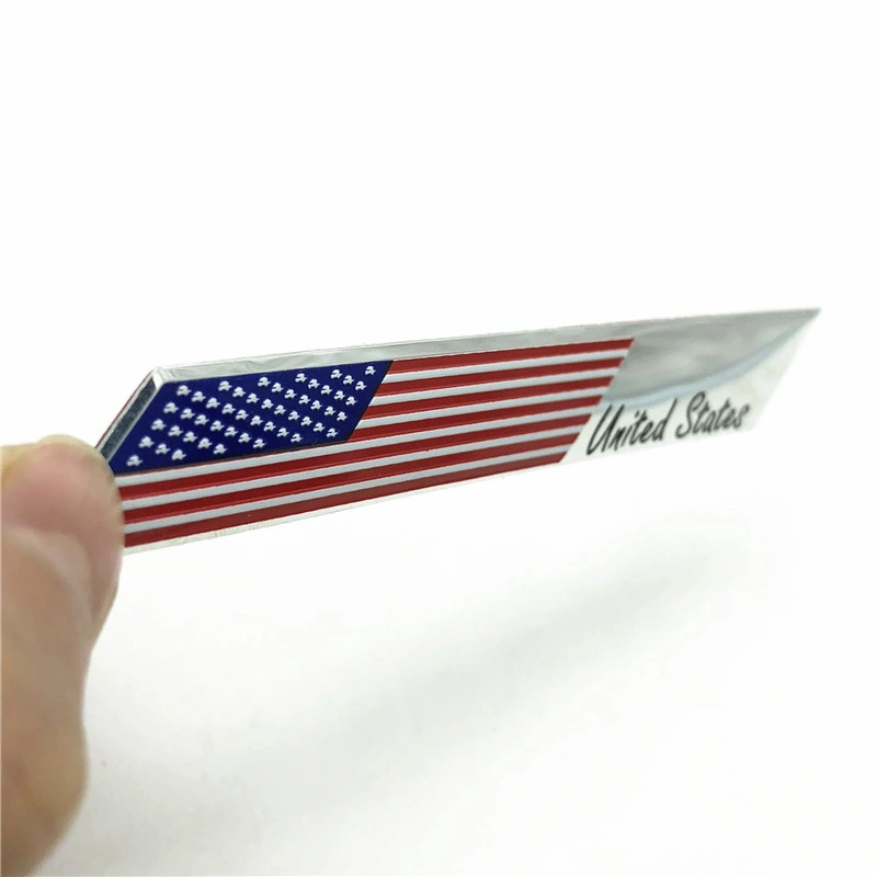 3D Auto Part Aluminum USA Flag Emblem Badge Logo Car Sticker American Map Waterproof Decal for Car Body Window Motorcycle Home Decoration