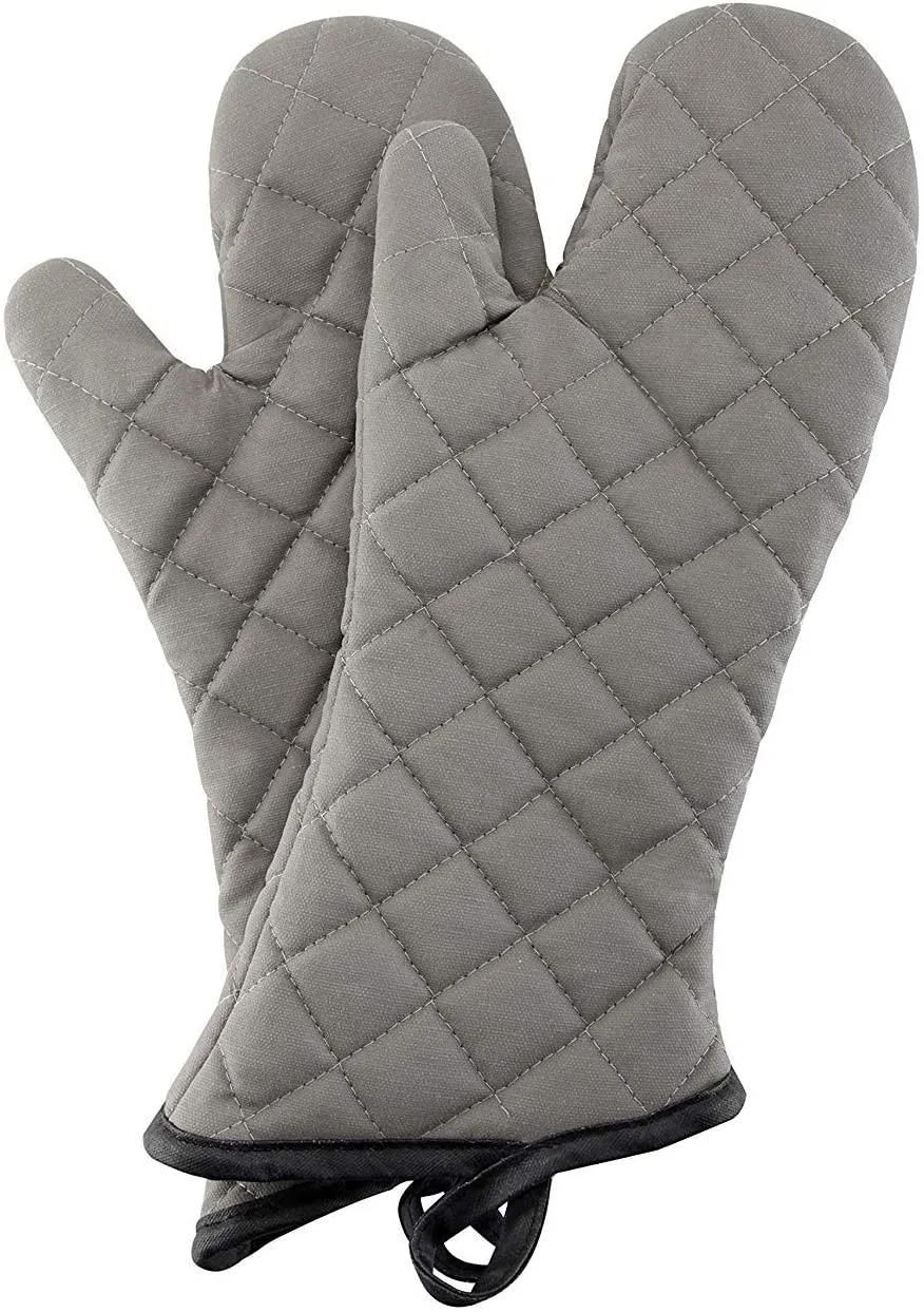 Heat Resistant Microwave Heat Proof Cotton Oven Mitts 1 Pair of Quilted Cotton Lining - Heat Resistant Kitchen Gloves