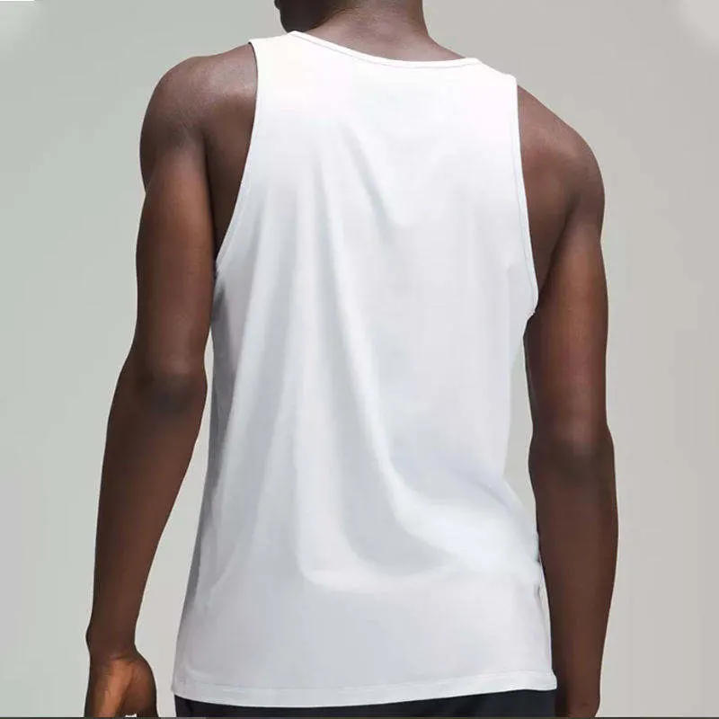 Custom Logo White Cotton Breathable Sports Gym Workout Fitness Loose Sleeveless Stringer Men Tank Top