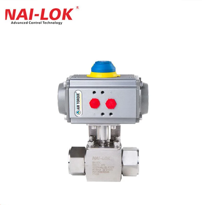 2 Way Straight Swagelok Type High Pressure 6000psi Stainless Steel 316 1/4 CNG Ball Valve for Gas and Oil Pipeline