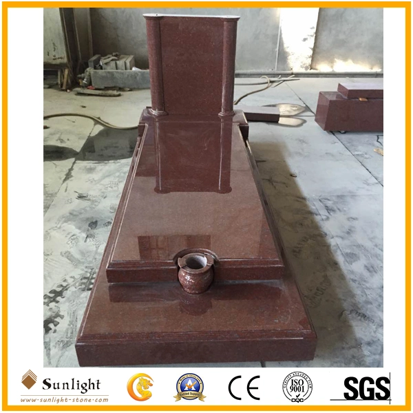 Hot Sale Natural Stone India Imperial Red Granite Gravestone for Cemetery