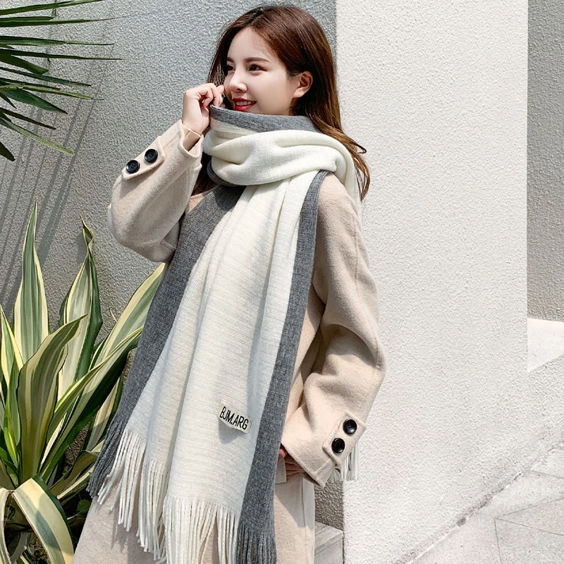 Double Color Style Fashion High quality/High cost performance  Apparel Soft Warm Winter Cashmere Lady Scarf