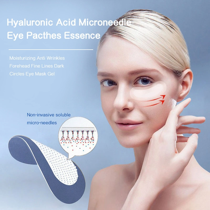 Ojo Microneedling Microneedle máscara anti arrugas de envejecimiento de la bolsa de ojo de la línea fina de ácido hialurónico hidratante Collagen Essence parche ocular