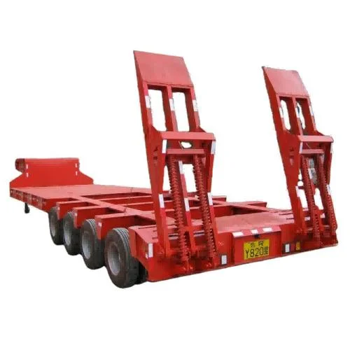 40ft Excavadora 3 eje 4 pala de lecho bajo Lowboy Remolque para camiones semiautomáticos Lowbed