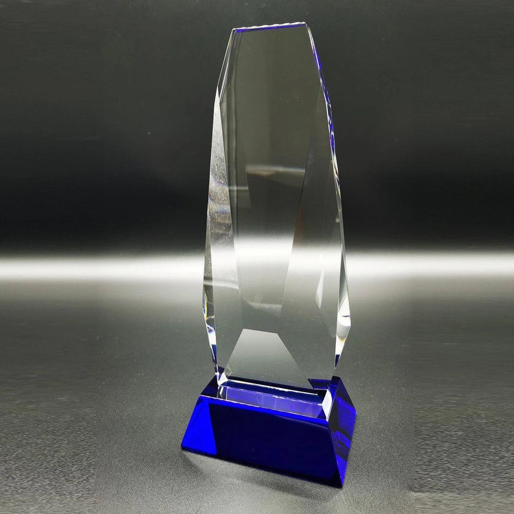 Black Crystal Glass Triangle Medal Awards Trophy