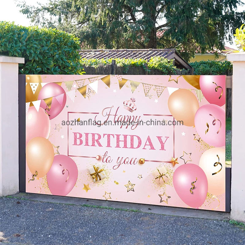 Custom Children's Birthday Background Banner Cartoon Theme Party Decoration Porch Flag