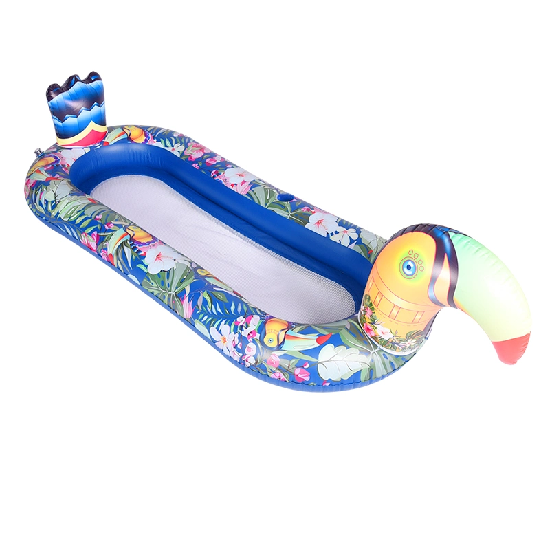 PVC Inflatable Swimming Toucan Pool Float Lounge Chair with Mesh Pool Mattress