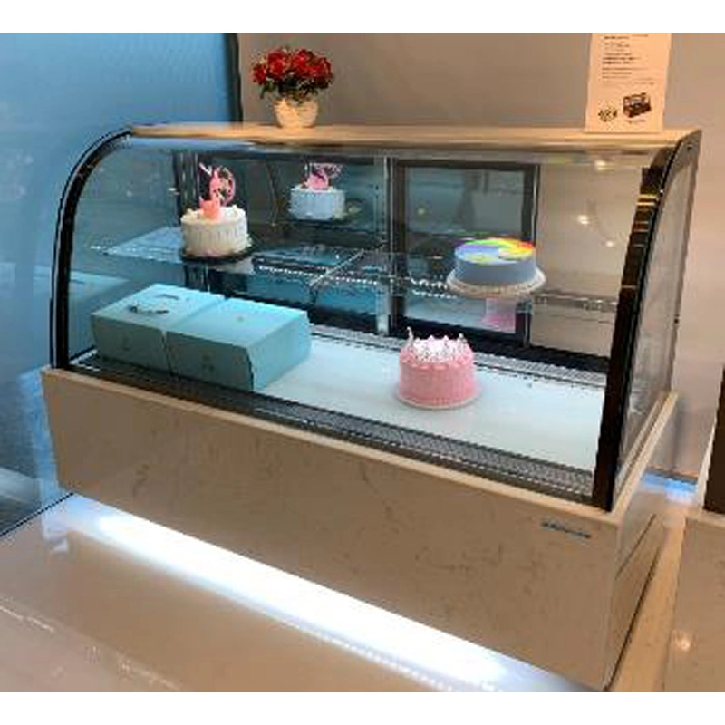 OEM Bakery Equipment Fan Cooling Glass Sliding Door Display Stainless Steel Cake Refrigerator Display Cabinet Fridge Showcase