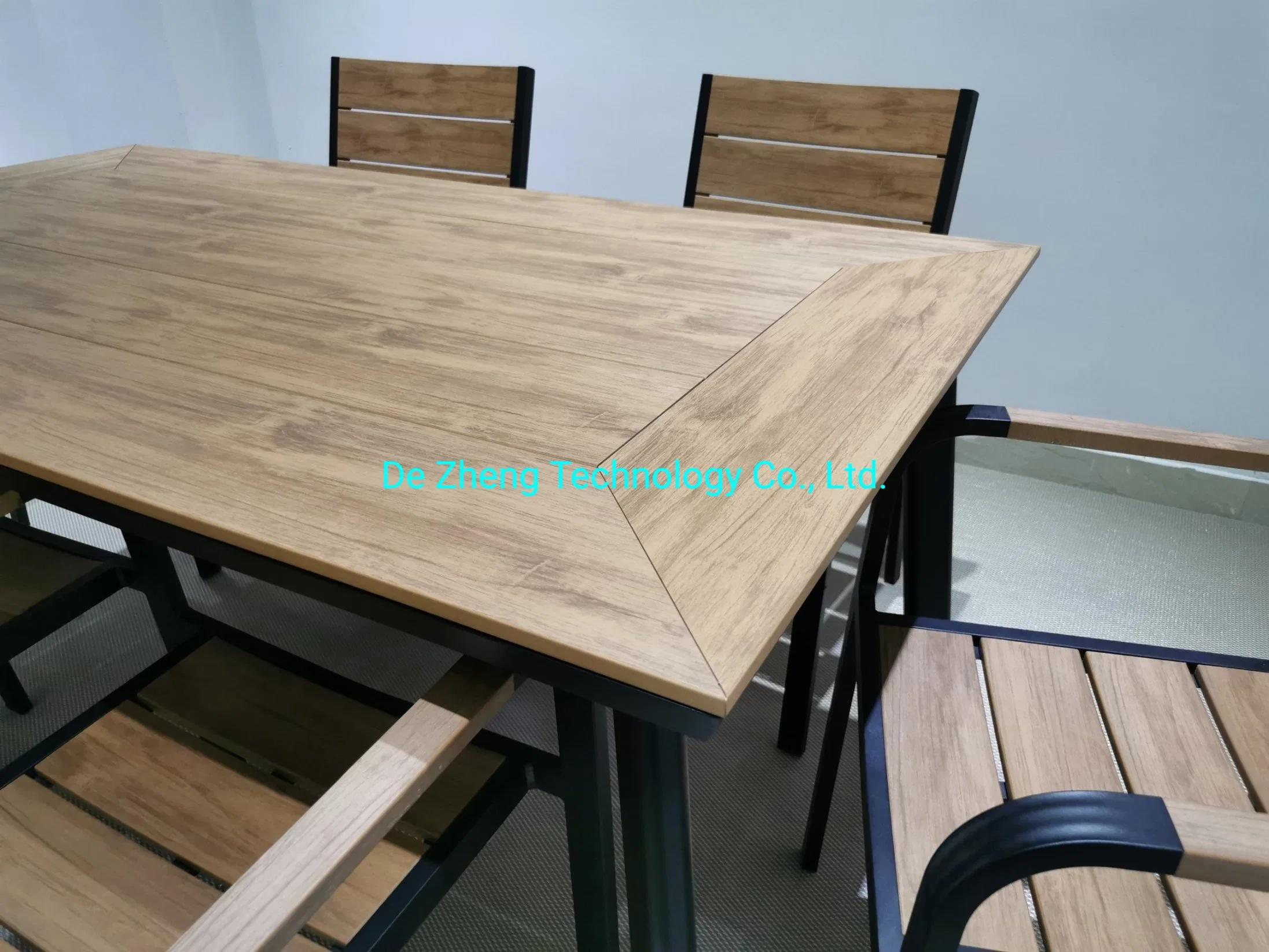 High quality/High cost performance  Outdoor Aluminum Plastic Wood Patio Wood Dining Furniture Set