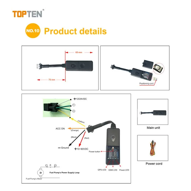 OEM afin Tracker GPS du véhicule avec système d'alarme, l'appui Configuration-Ef Paramètre USB