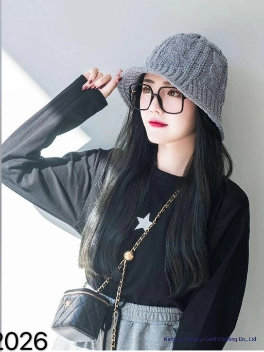 Colorfull Lady Knit Sunhat Toppee Cap Knit Leisure Cap