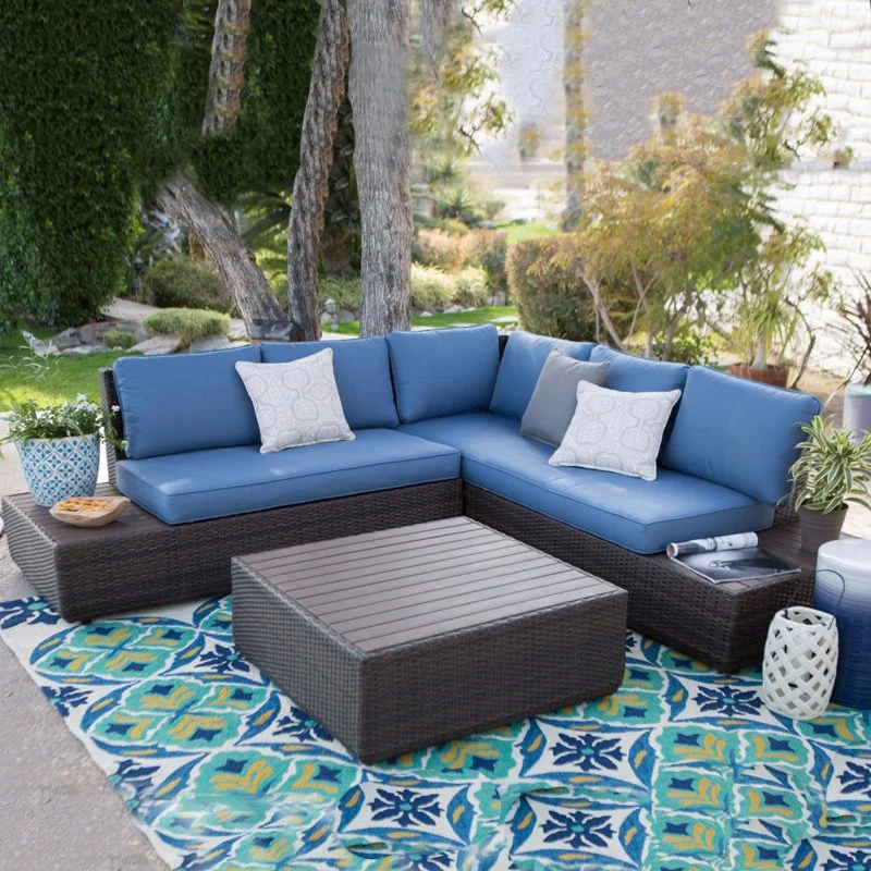 Outdoor Rattan Sofa Sun Room Garden Terrace Furniture Combination