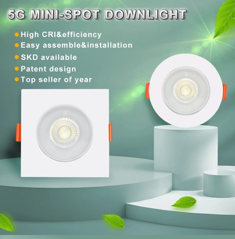 5g Super LED Ceiling 100lm/W Slim LED Spotlight 12W Plastic Downlight LED Ceiling 100lm/W Square 3W 5W 7W 9W 12W