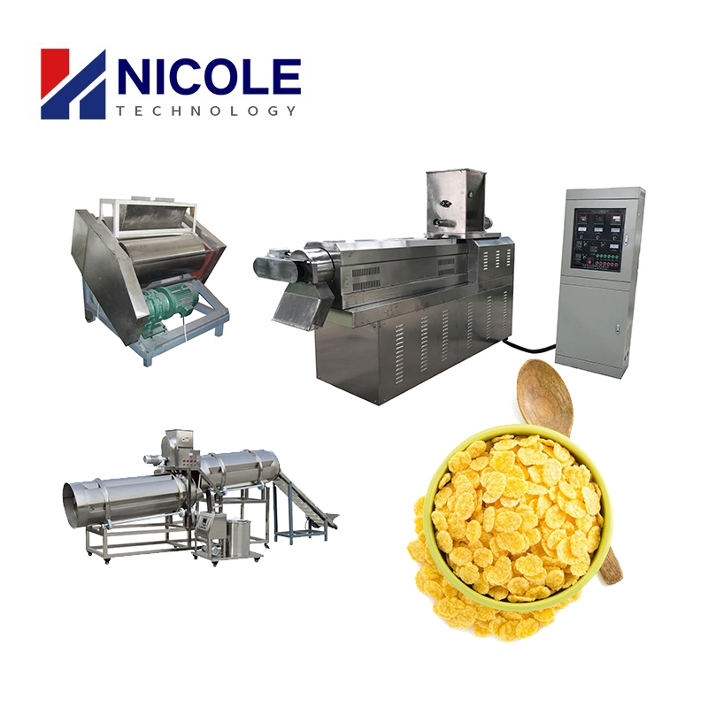 Electric Wheat Rice Corn Flakes Product Line Manufacturer Breakfast Cereal Making Machine