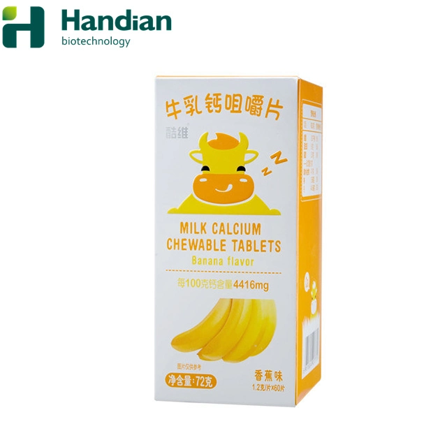 Banana Flavor Milk Calcium Supplements Chewable Tablets