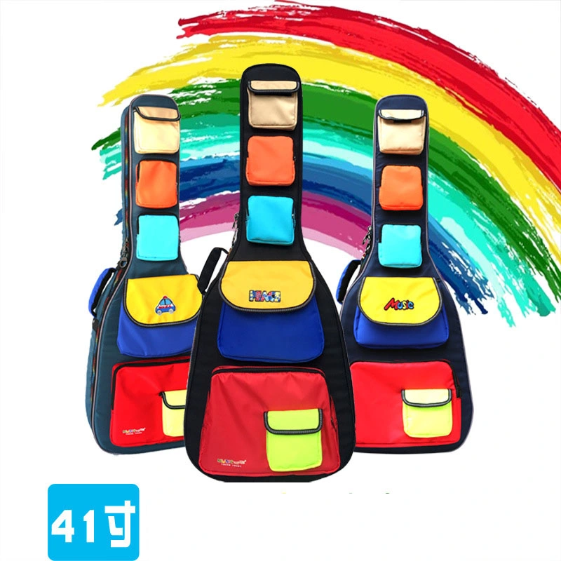 Pop Rainbow Bunte wasserdicht verdicken Doppel Schulter 40 Zoll 41inch Tasche für Gitarrenkoffer aus Stahlseichte (CY9838)