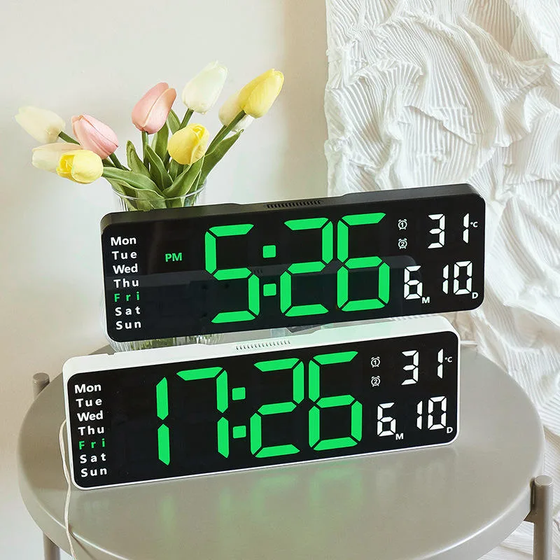 LED-Anzeige Temperatur Wochenkalender Digital Silent Gift Multifunktions-Uhr