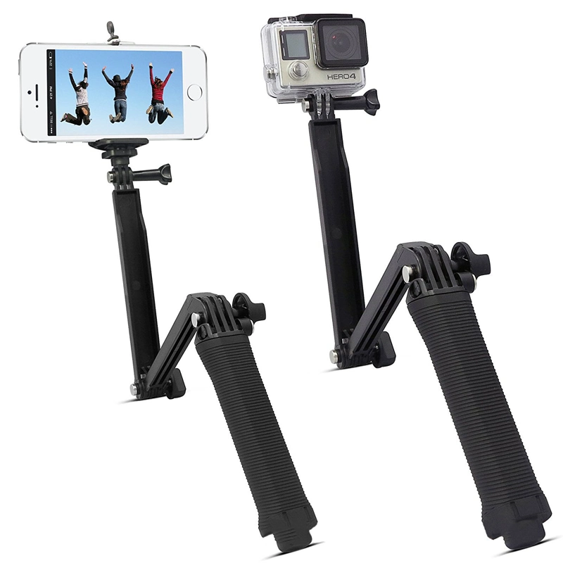 Wholesale Black Foldable Handheld Selfie Stick for Gopro Video Camera Accessories