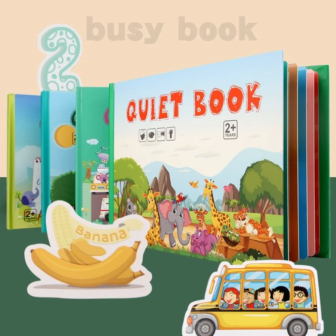 Custom Quiet Book Children Learing Book 3D Book Toy Kids Puzzle Book with Magic Tape Sticker