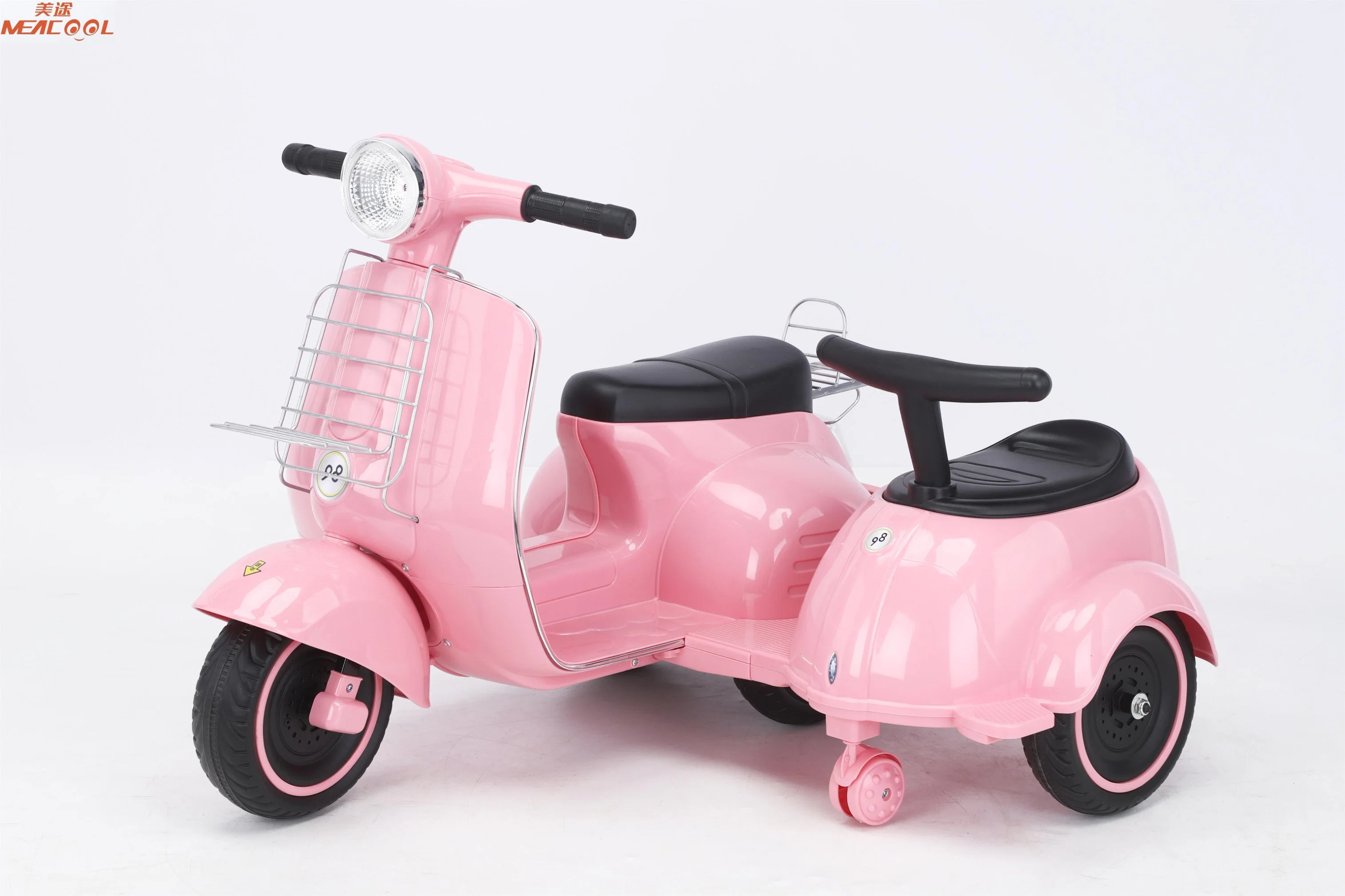 Suitable for 3-8 Years Old Mini Electric Toy Tricycle Car with Side Mount Can Take Two Babies