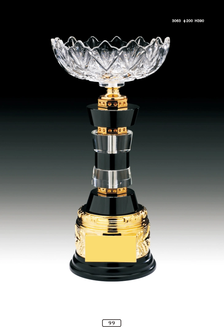 Polyresin Glass Soccer Football Cup Prize Crystal Trophy for Event as Souvenir Gift 015)