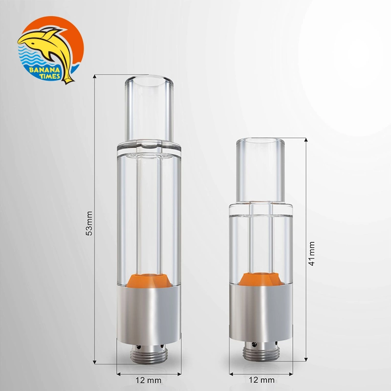 عربة التسوق US-Cotonless Glass Atomizer ذات المبيعات الساخنة بحجم 1 مل 2 مل بالنسبة لخرطوشة مؤشر ترابط الزيت السميك HHC من نوع Vape 510 المزودة بـ ملف خزفي كامل