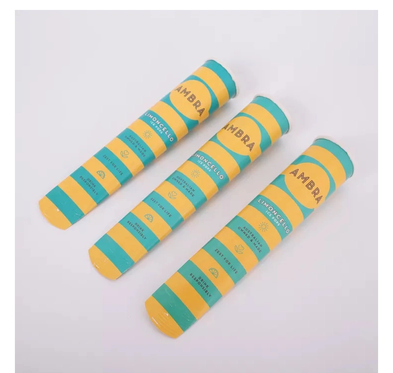 45ml 70ml 90ml 100ml 120ml Disposable Aluminium Foil Alcohol Prevent Ice Cream Paper Popsicle Customized Design Calippo Tube