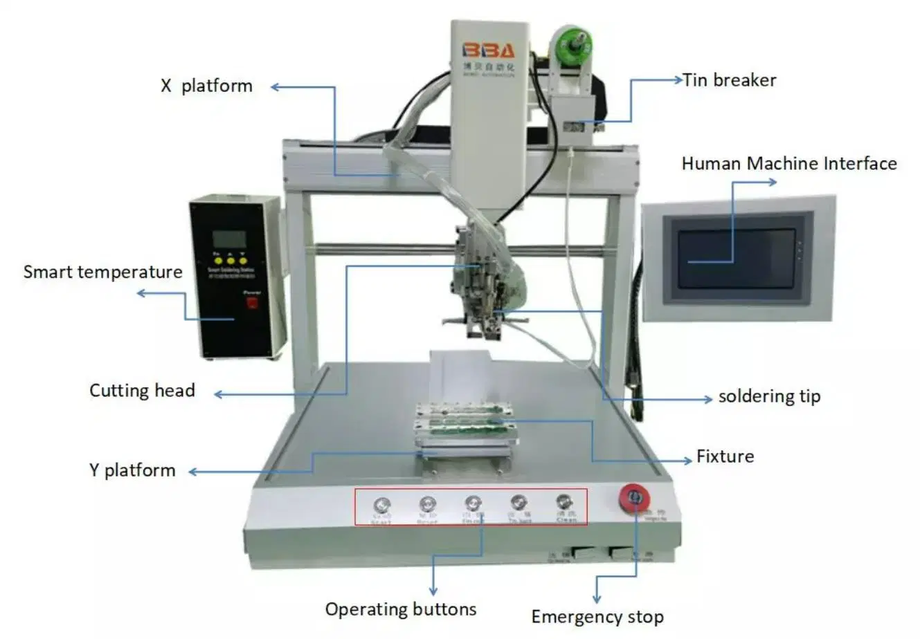 Automatic PCB Wire Cable Soldering Machine with CNC Cutting Function for PCB Wire Welding&Cutting, Wire Cut Soldering Station Gun