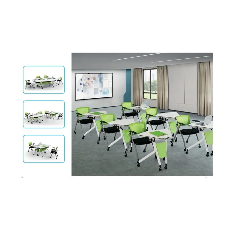 Stackable Standing Movable Folding Sector Shape Laptop Computer Study Office Table Training Desk