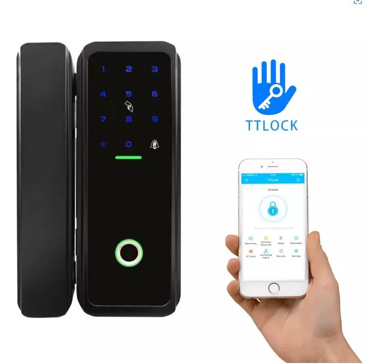 Smart Password Fingerprint Bluetooth Lock Key Lock 10-12mm Glass Door Lock