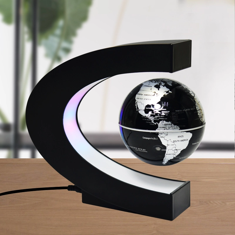 Forme C Levitating Globe magnétique pour cadeau avec LED