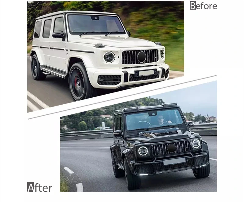 Mercedes Benz G Class B Style Upgrade Body Kit with Wheel Trims Front Rear Bumper Grille PP Material (Year 2019+ W464 Upgrade to W464 B Style)