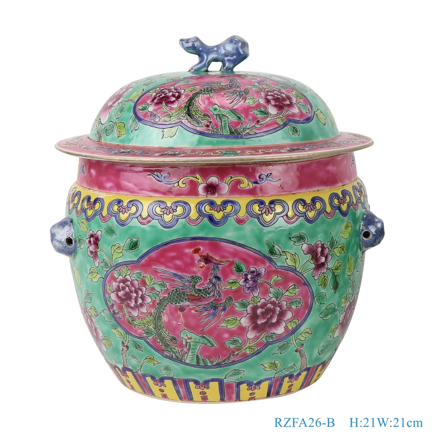 Famille Rose Handmade Enamel Porcelain Rice Container Storage Ginger Jars