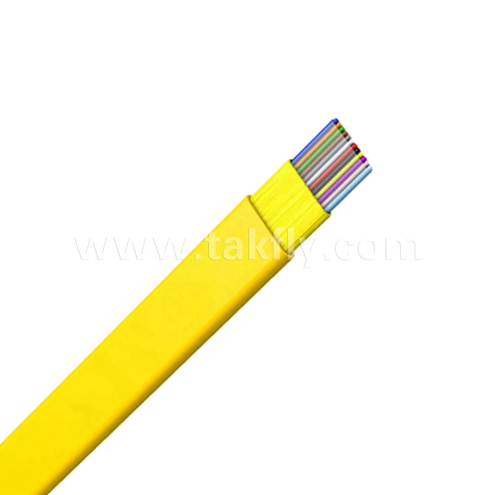 Cable de fibra óptica de cinta plana para interiores de varios núcleos para comunicación Uso