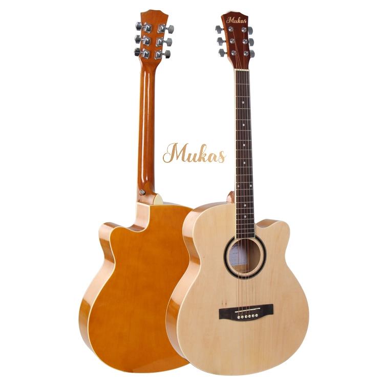 Fabrik Zoll Holz Musikinstrumente Jazz Gitarre Folk Gitarre High Gloss Beginner Guitars 40inch Basswood Bunte akustische Gitarre