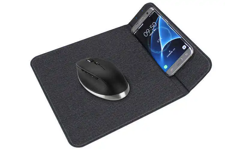 Custom Design Logo Mousepad PU Leather Wireless Charging Charger Mouse Pad