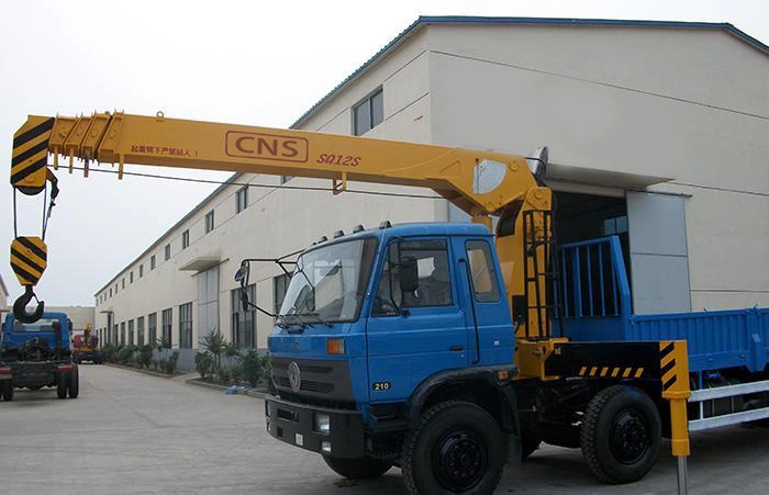 12 Ton CE ISO Certificate Hydraulic Straight Arm Truck Mounted Stiff Telescopic Boom Crane Lorry Crane with Remote Control Manipulator Customized for Sale