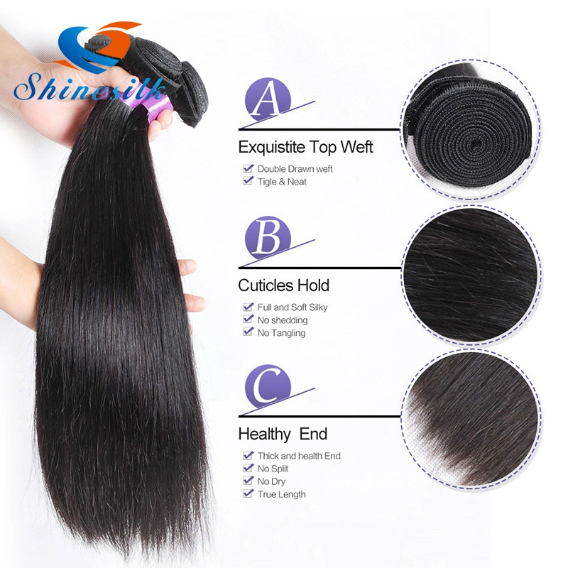 Shine Silk Hair Peruvian Straight Hair Weave Natural Color Human Hair Extension 8-30inch Remy Hair Bundles 3 Piece Can Mix Length