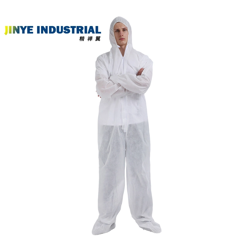 Coverall White Protective Non Woven PP Disposable Surgicalisolation Gown